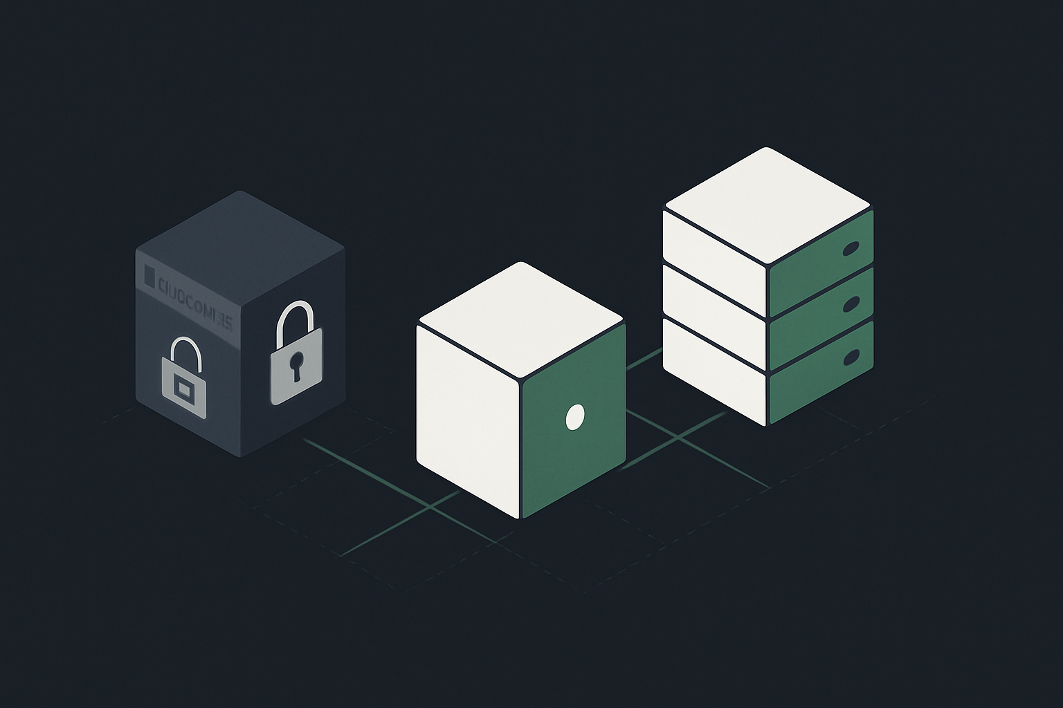 Minimalist illustration of three object storage nodes on an S3 bus, one dimmed and marked read-only, two lit and active